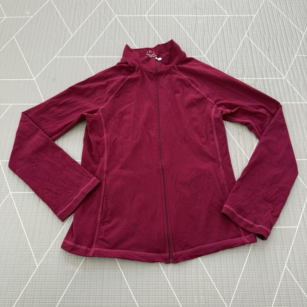 Beyond Yoga‎ On the Go Mock Neck Jacket Red Medium Full Zip Athletic